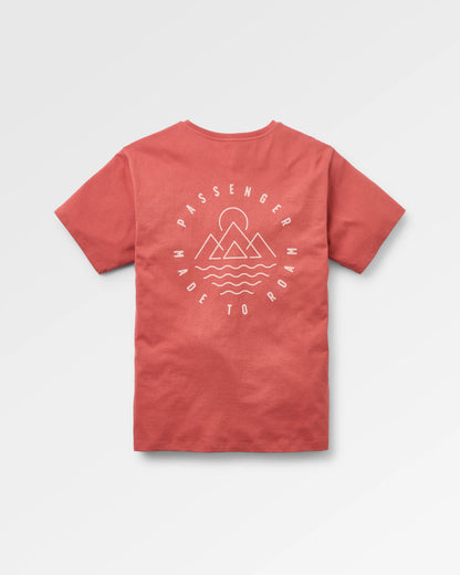 Escapism Recycled Cotton T-Shirt - Redwood - Flatlay