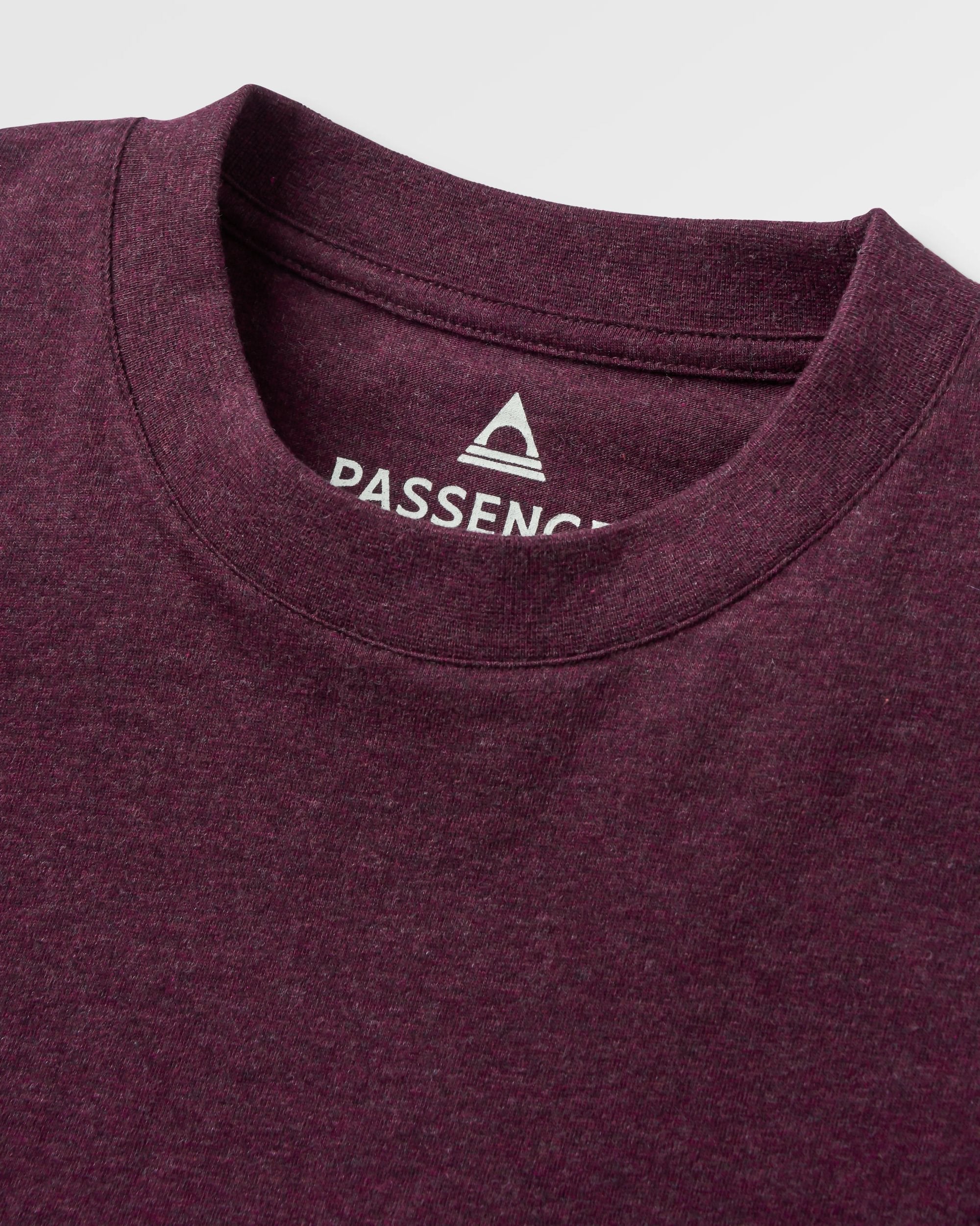 Heritage Organic Relaxed Fit T-Shirt - Wine Marl - Flatlay