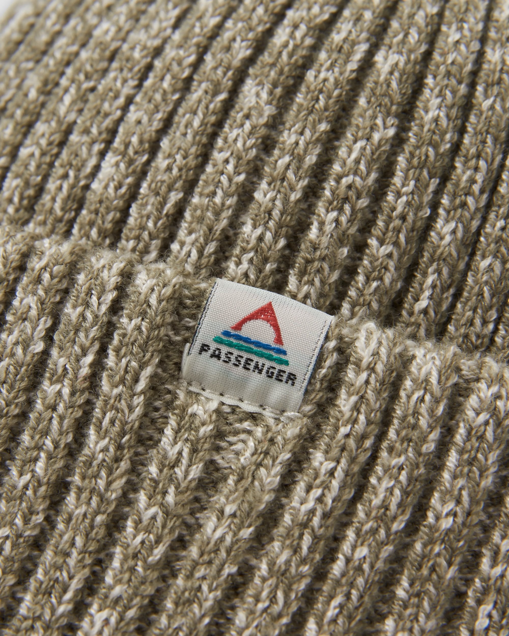 Fisherman Marl Beanie - Khaki - Flatlay