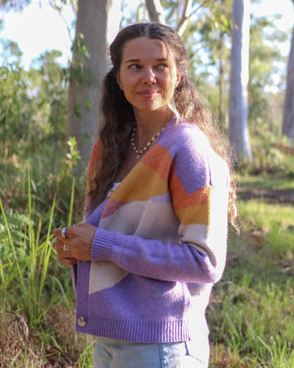 Scenic Knitted Cardigan - Scenic Sunrise Orange - IGC