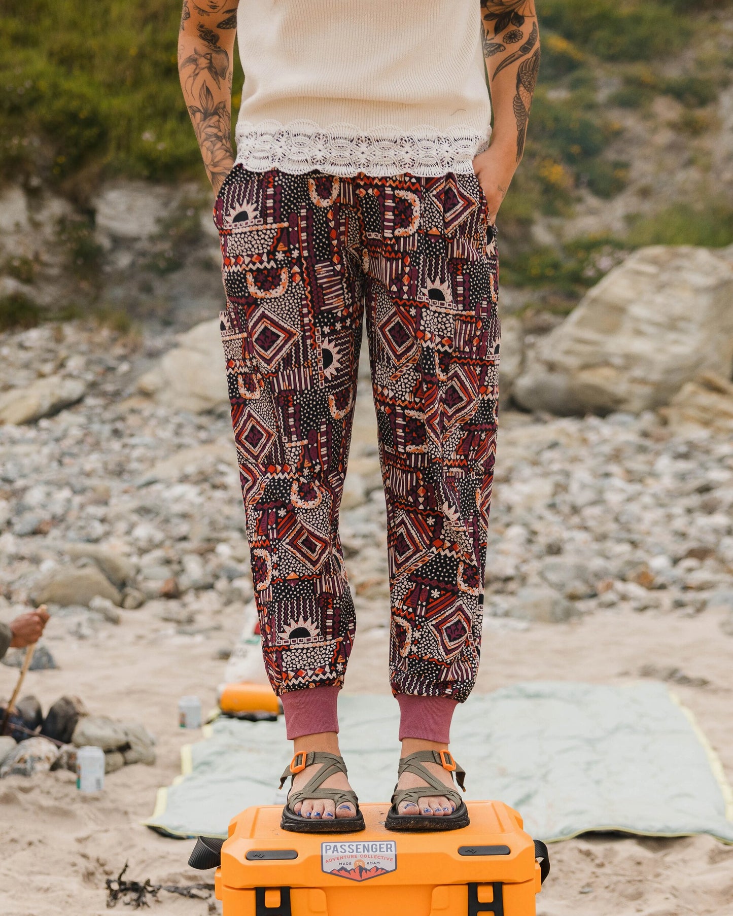 Day Dream Printed Trouser - Vintage Patchwork Black/Multi