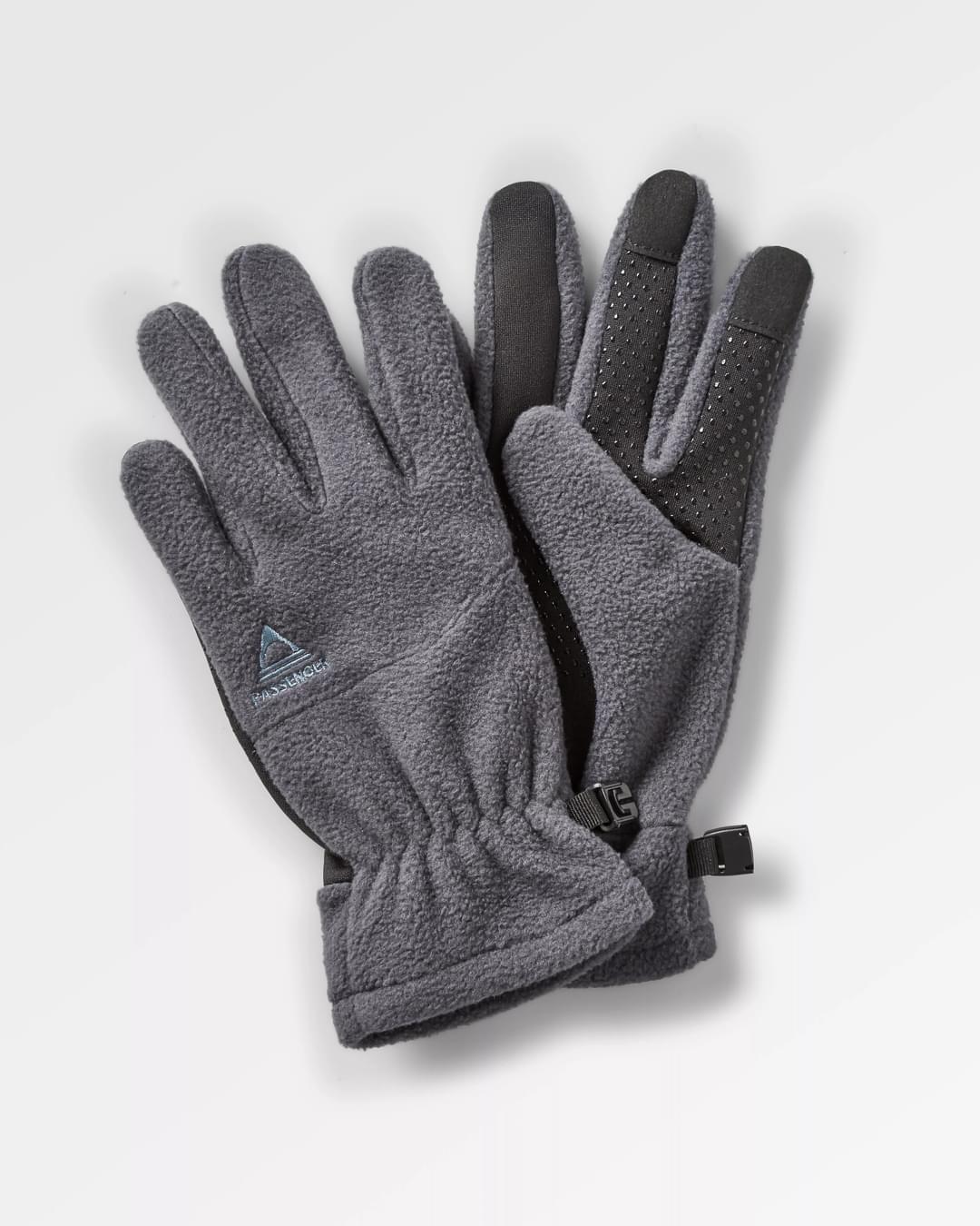 Daytrip Recycled Polar Fleece Touch Screen Gloves - Charcoal - Flatlay
