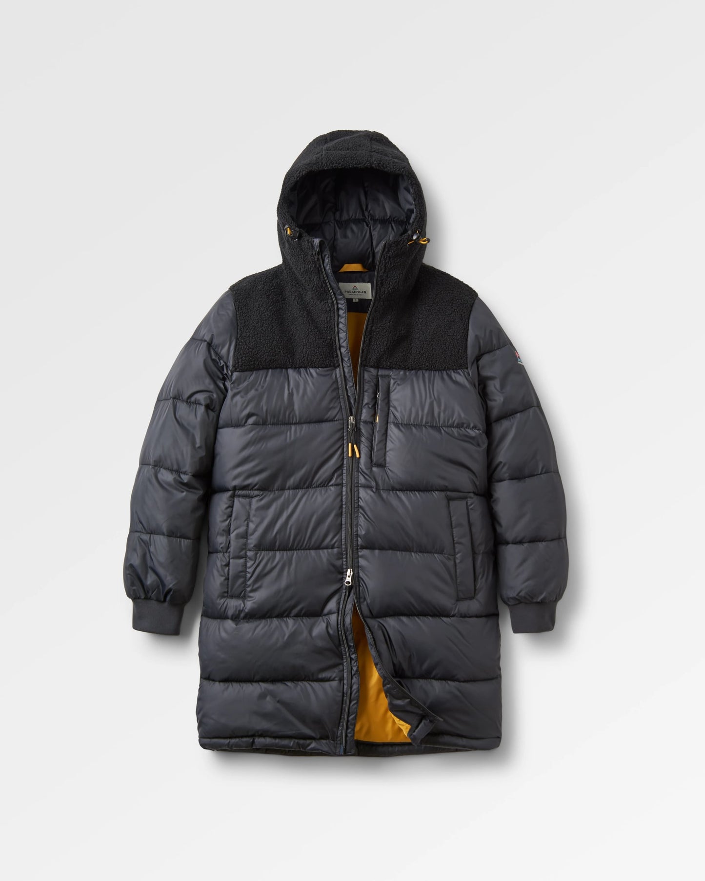 Elowen Hooded Recycled Insulated Jacket - Black - Flatlay