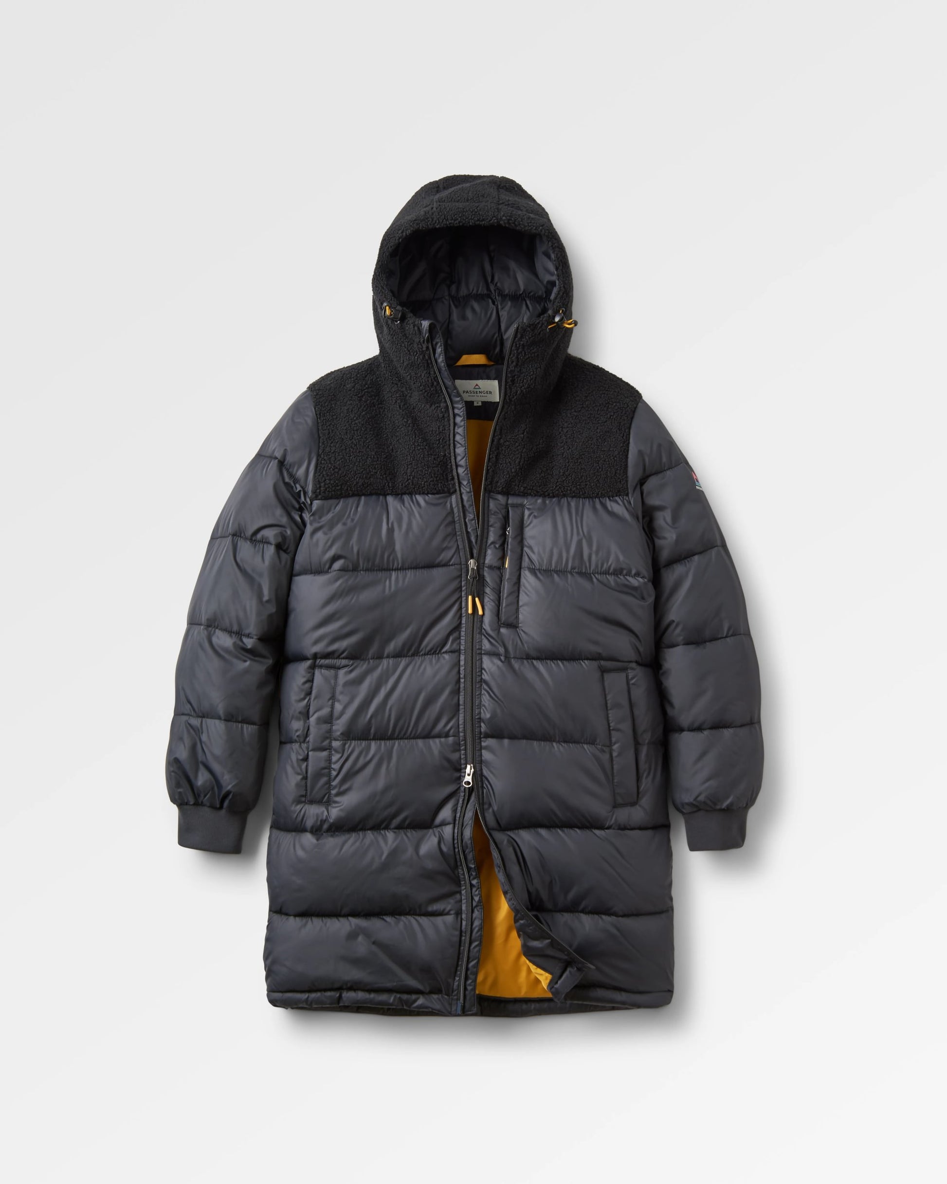 Elowen Hooded Recycled Insulated Jacket - Black - Flatlay