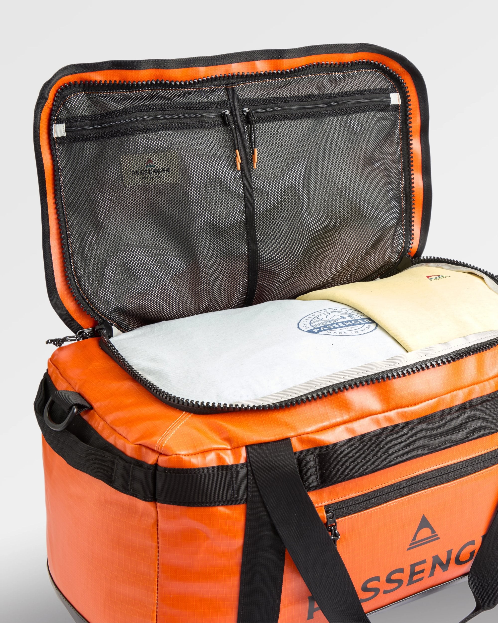 Roamer 40L Duffel Bag - Sunrise Orange - Flatlay