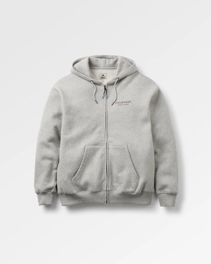 Slower Rhythms Full Zip Hoodie - Grey Marl - Flatlay