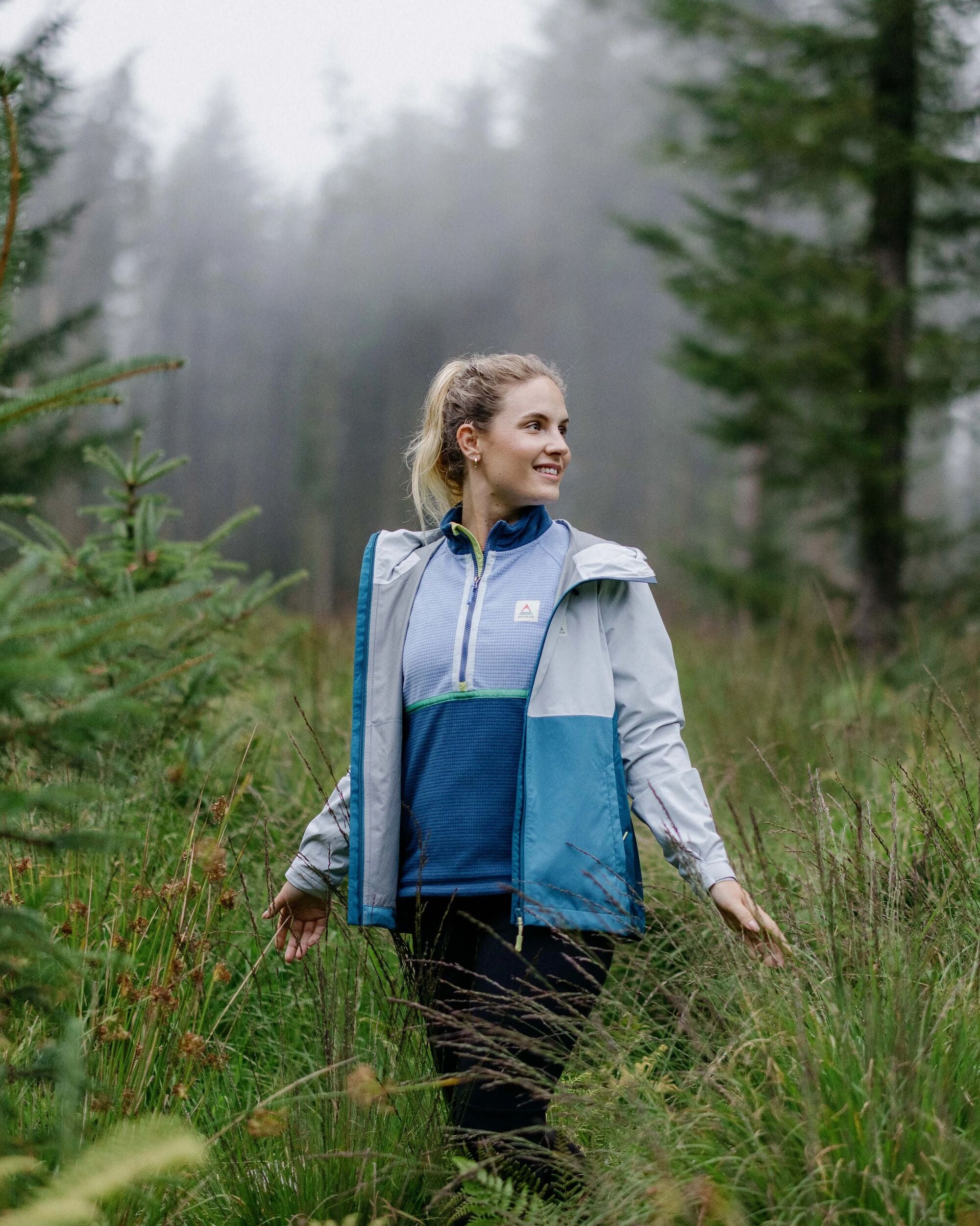 Rainstorm Recycled Waterproof Jacket - Grey Blue/Blue Steel - Lifestyle