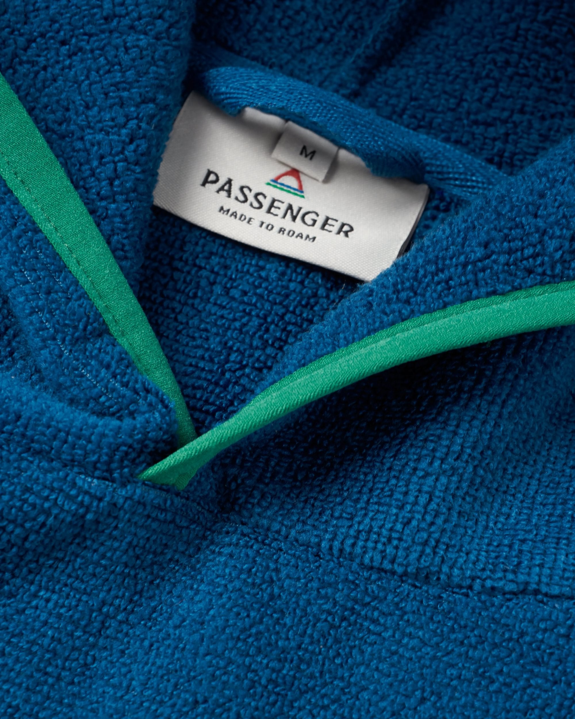 Tulum Recycled Towel Poncho - Moonlight Blue/Dark Denim - Flatlay