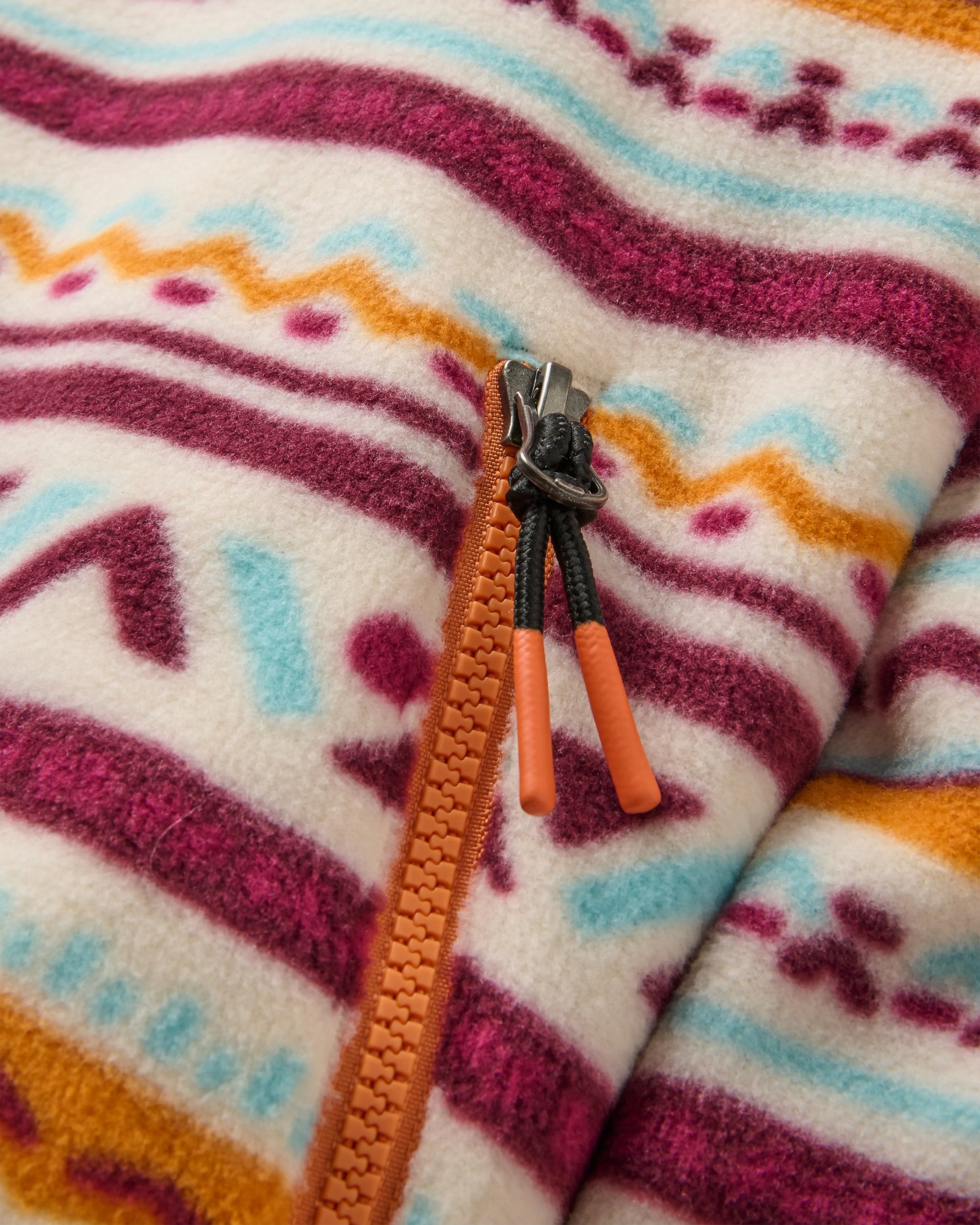 Ayla Recycled Micro Polartec® Fleece - Geo Tracks Birch - Flatlay