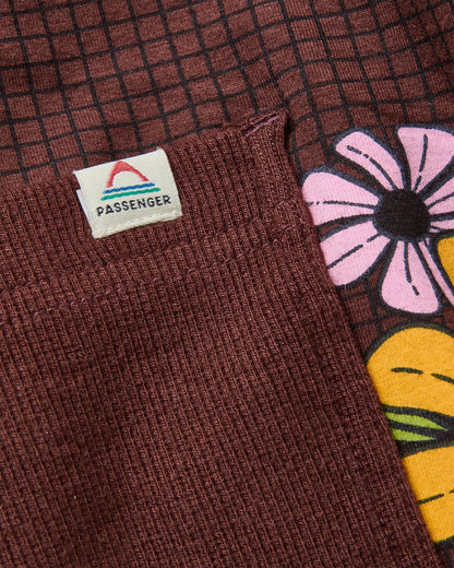 Day Dream Trouser - Floral Grid Espresso - Flatlay