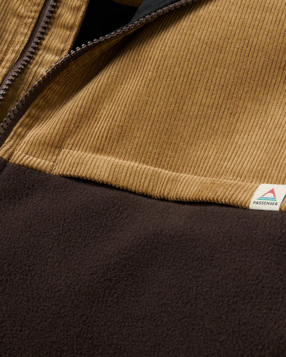 Somewhere Recycled Fleece - Caramel/Espresso - Flatlay