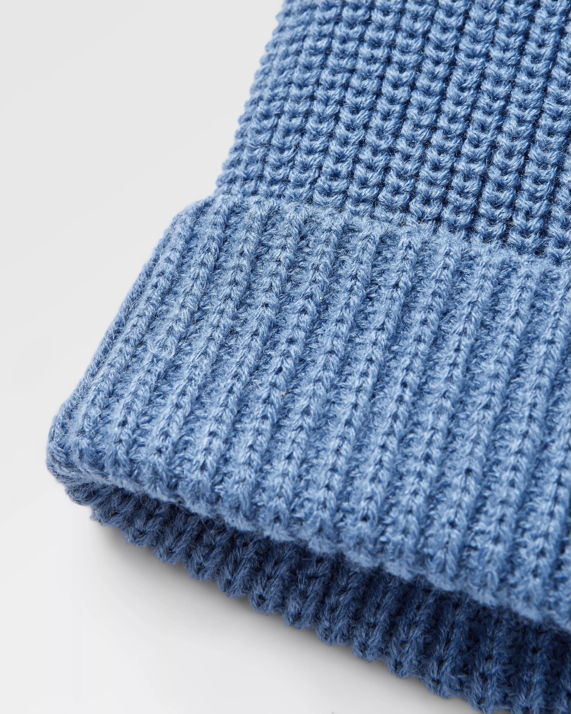 Compass Recycled Beanie - Moonlight Blue - Flatlay