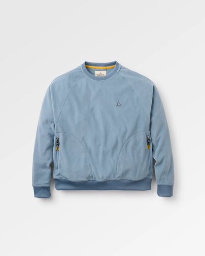 Ayla Micro Polartec® Crew Fleece - Stormy Blue - Flatlay