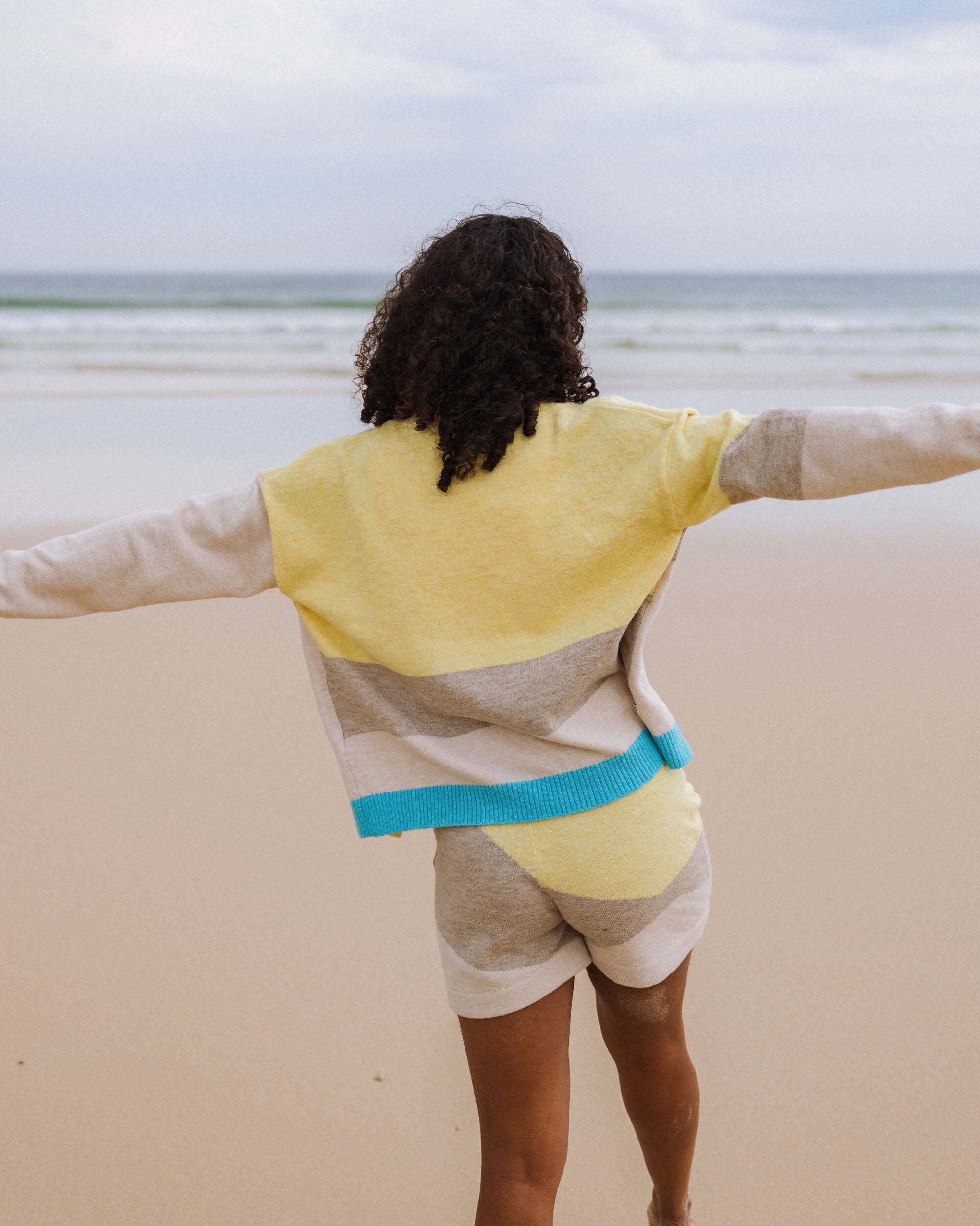 Scenic 'Light' Knitted Cardigan - Scenic Yellow - Lifestyle