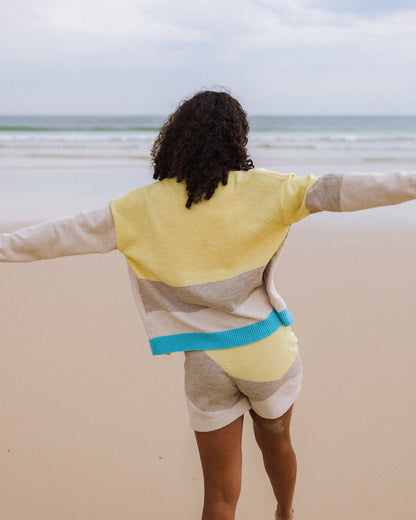 Scenic 'Light' Knitted Cardigan - Scenic Yellow - Lifestyle