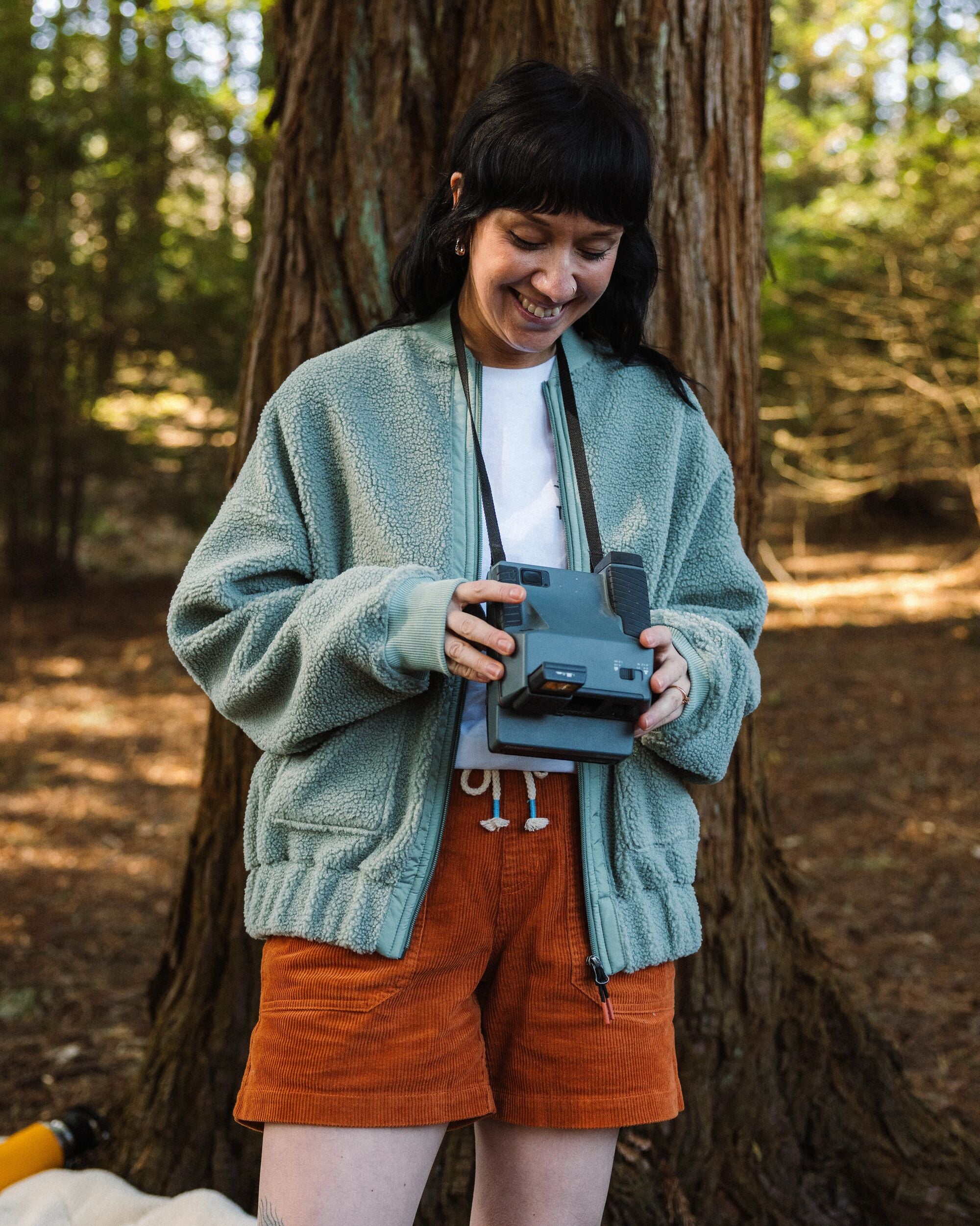 Lucia Recycled Sherpa Fleece - Pistachio - Lifestyle