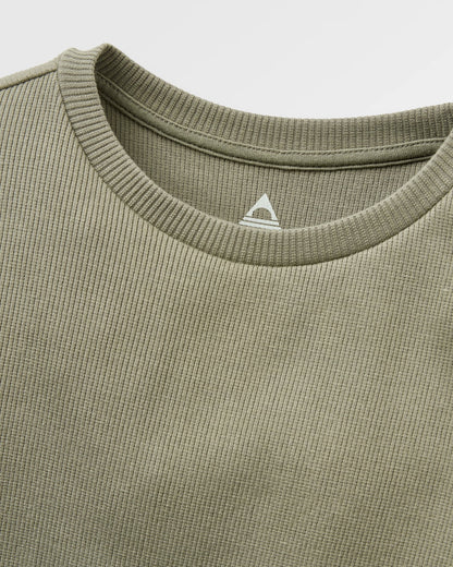 Out There Ribbed T-Shirt - Dusty Olive - Flatlay