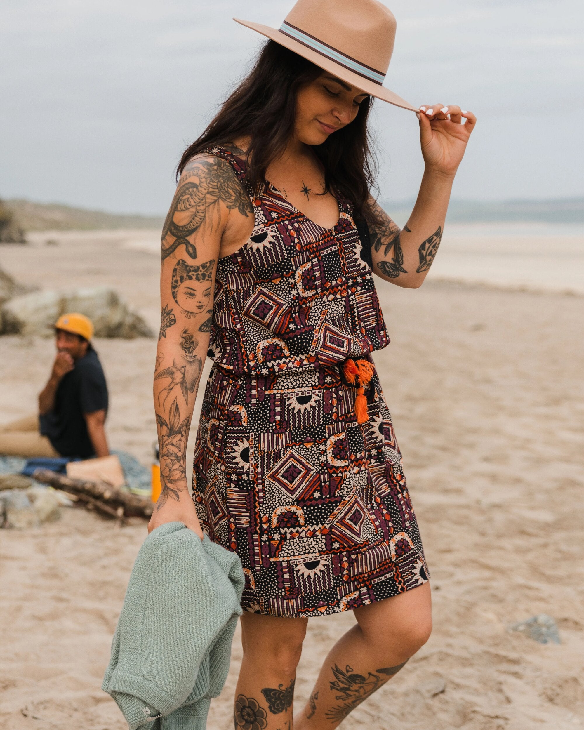 Rivergate Recycled Cotton Dress - Vintage Patchwork Black/Multi - Lifestyle