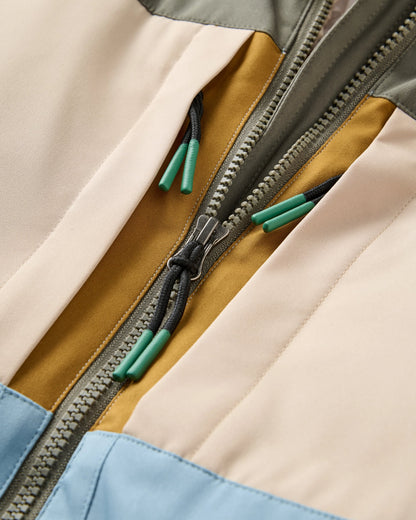 Lumi Colour Block Parka - Faded Denim - Flatlay