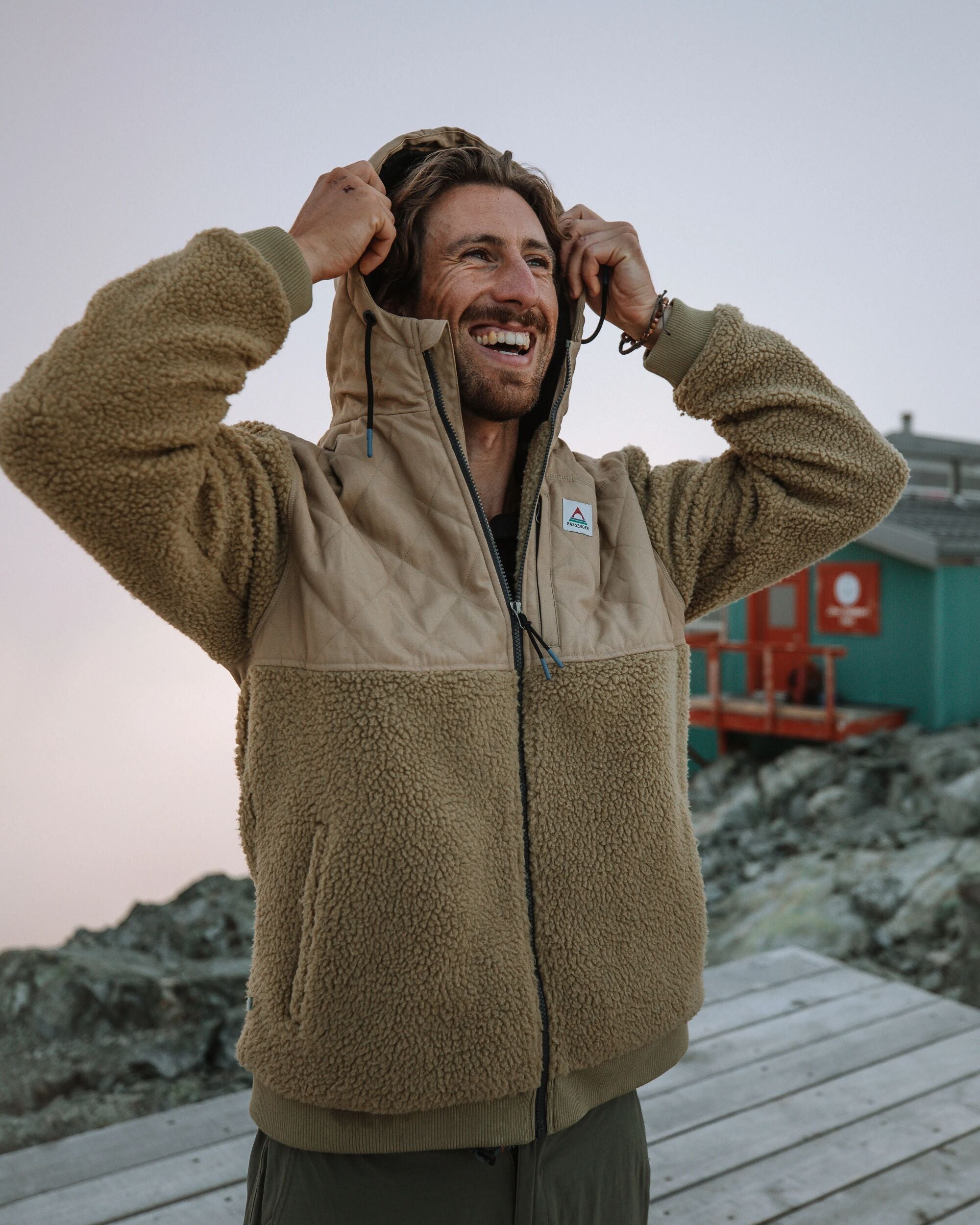 Adventure Recycled Deep-Pile Sherpa Fleece - Biscuit - Lifestyle