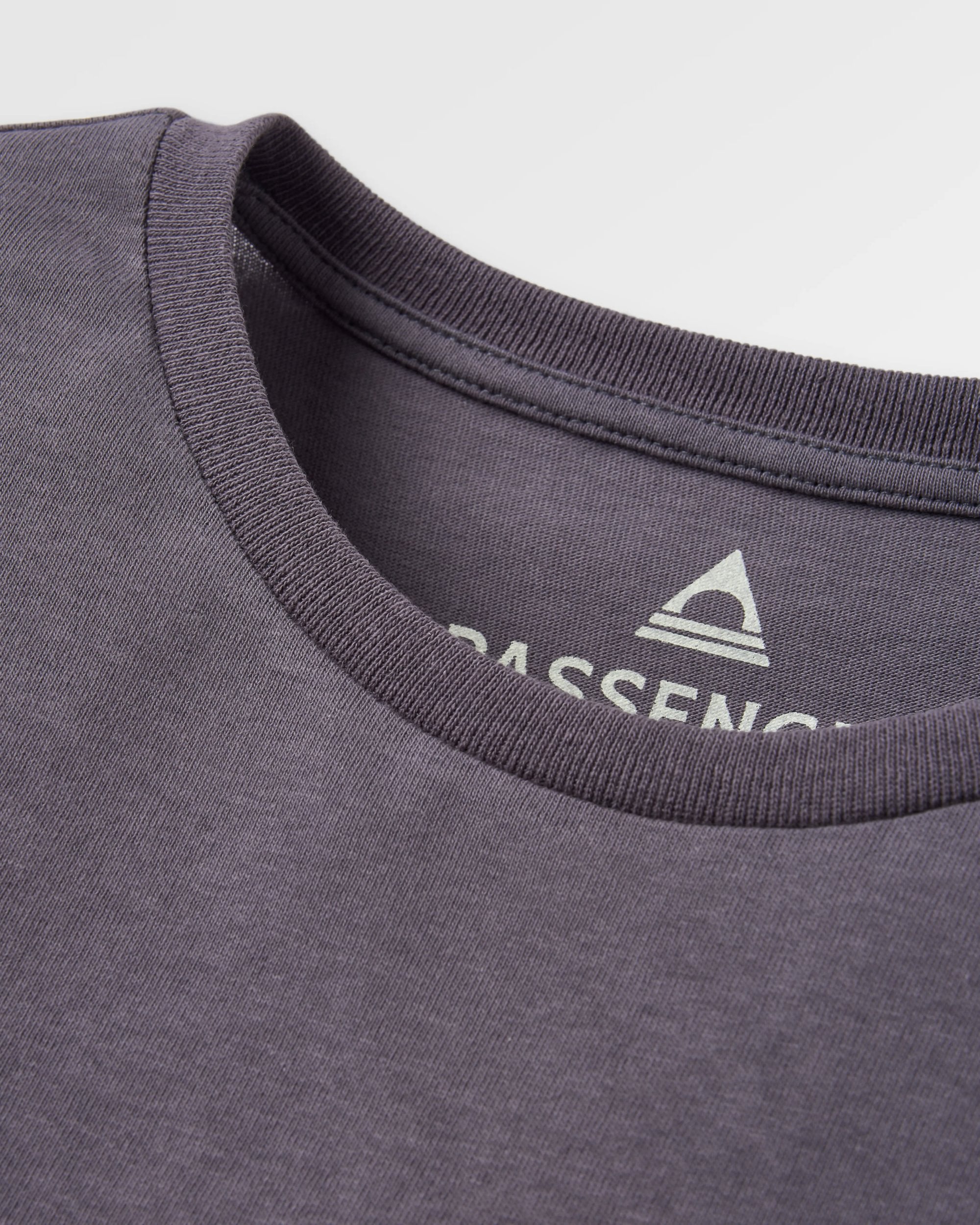 Waves & Trees Recycled LS T-Shirt - Charcoal - Flatlay