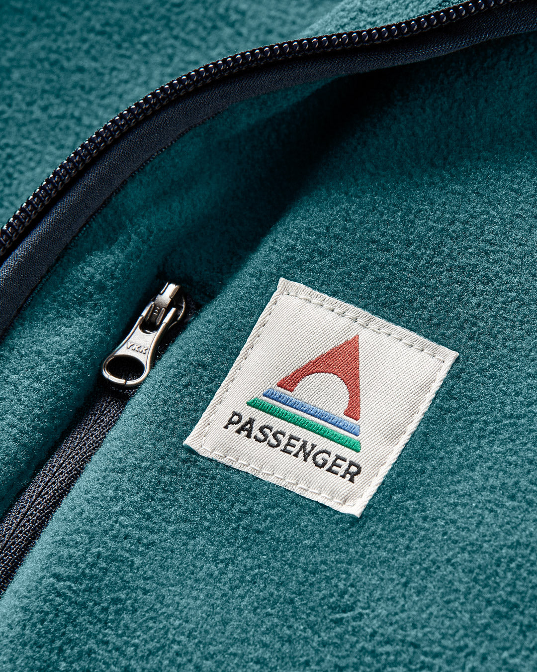 Ridge Full Zip Recycled Polar Fleece - Mediterranean/Deep Navy - Flatlay