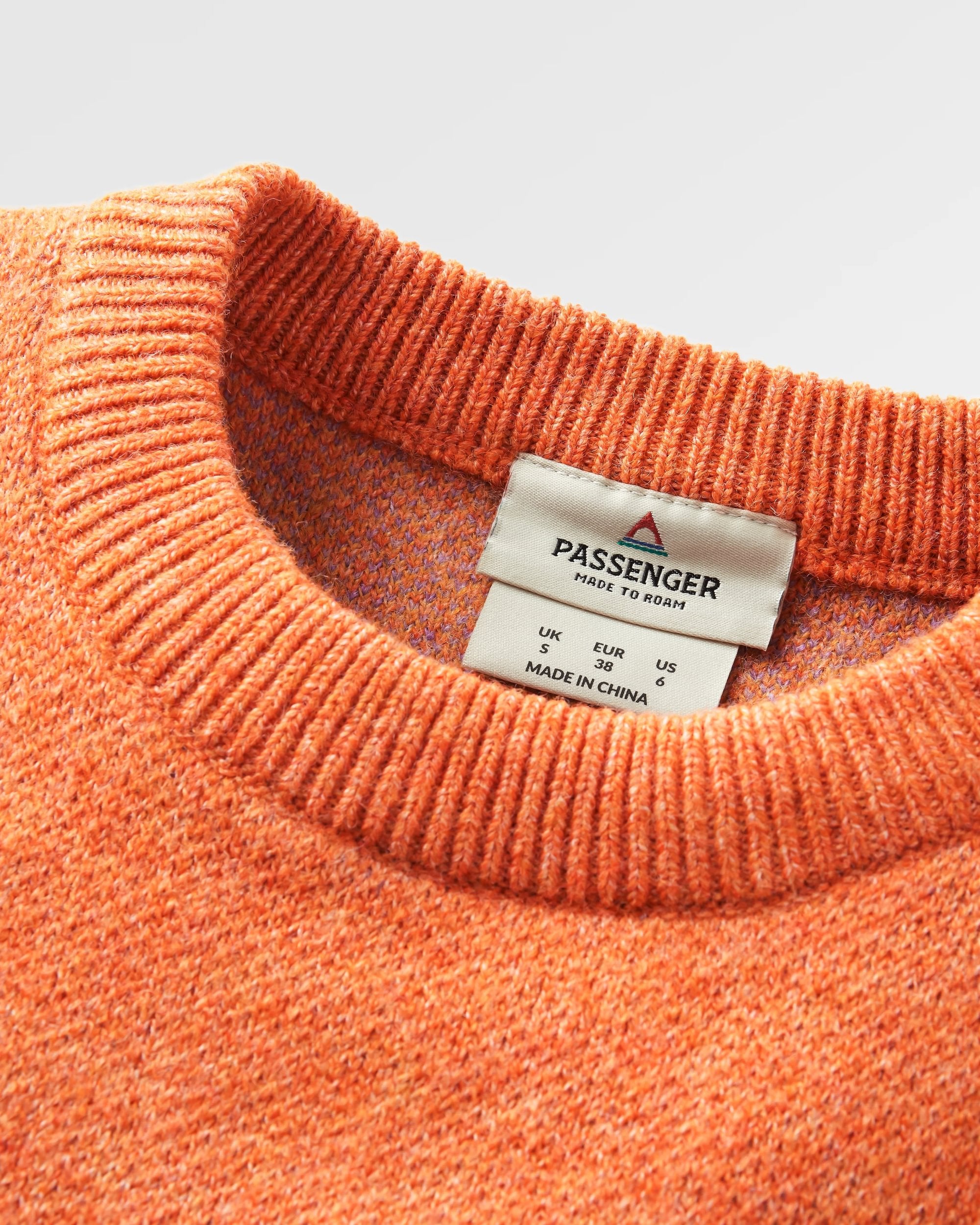 Scenic Recycled Knitted Jumper - Scenic Sunrise Orange - Flatlay