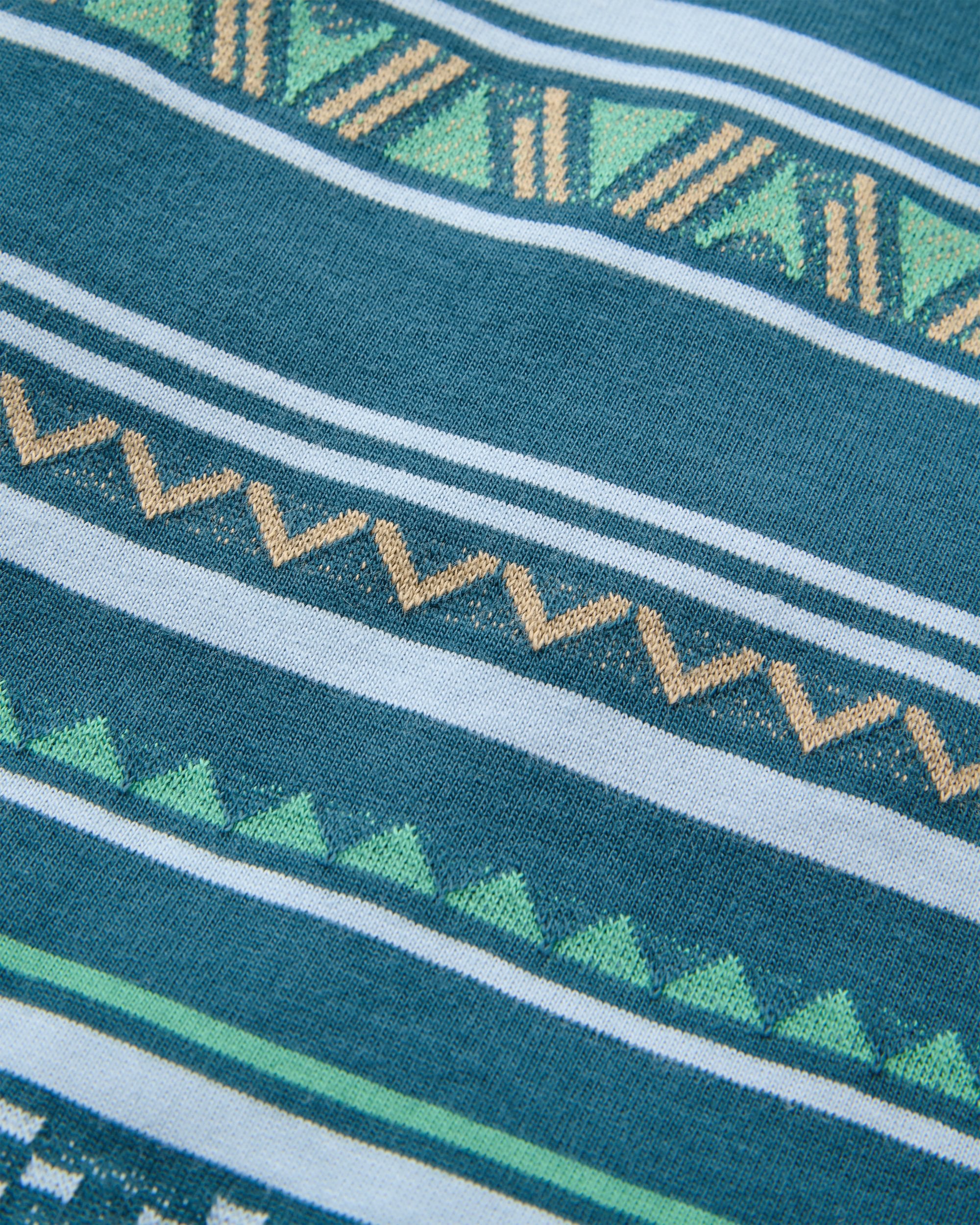 Mellower Jacquard Relaxed Fit T-shirt - Geo Stripe Mediterranean - Flatlay