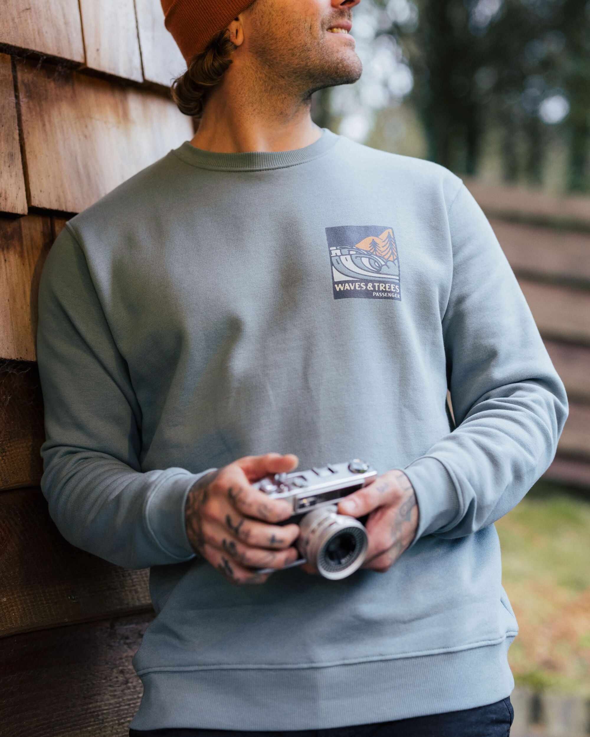 Waves & Trees Organic Cotton Sweatshirt - Stormy Sea - Lifestyle