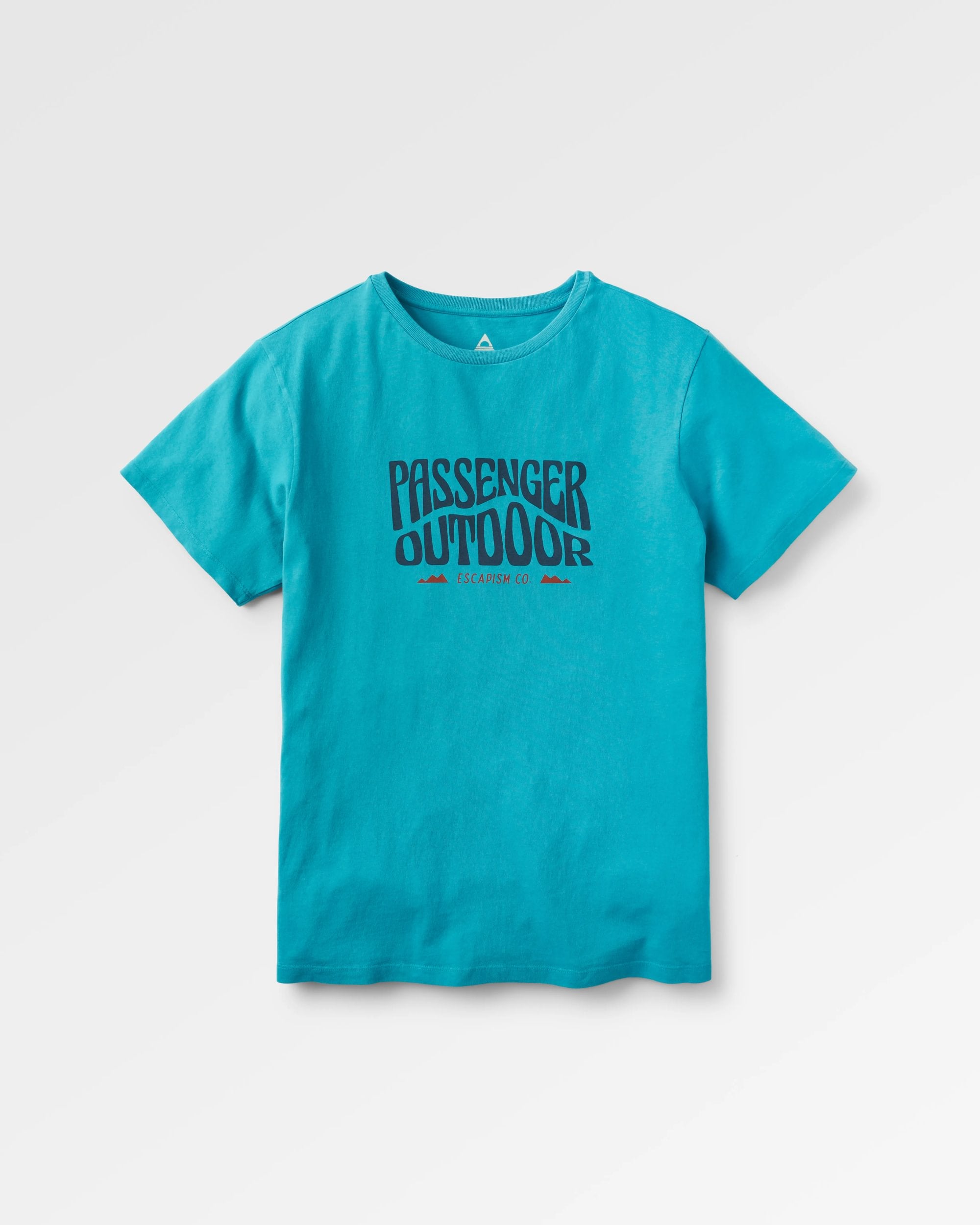 Yuca Recycled Cotton T-Shirt - Blue Pool - Flatlay