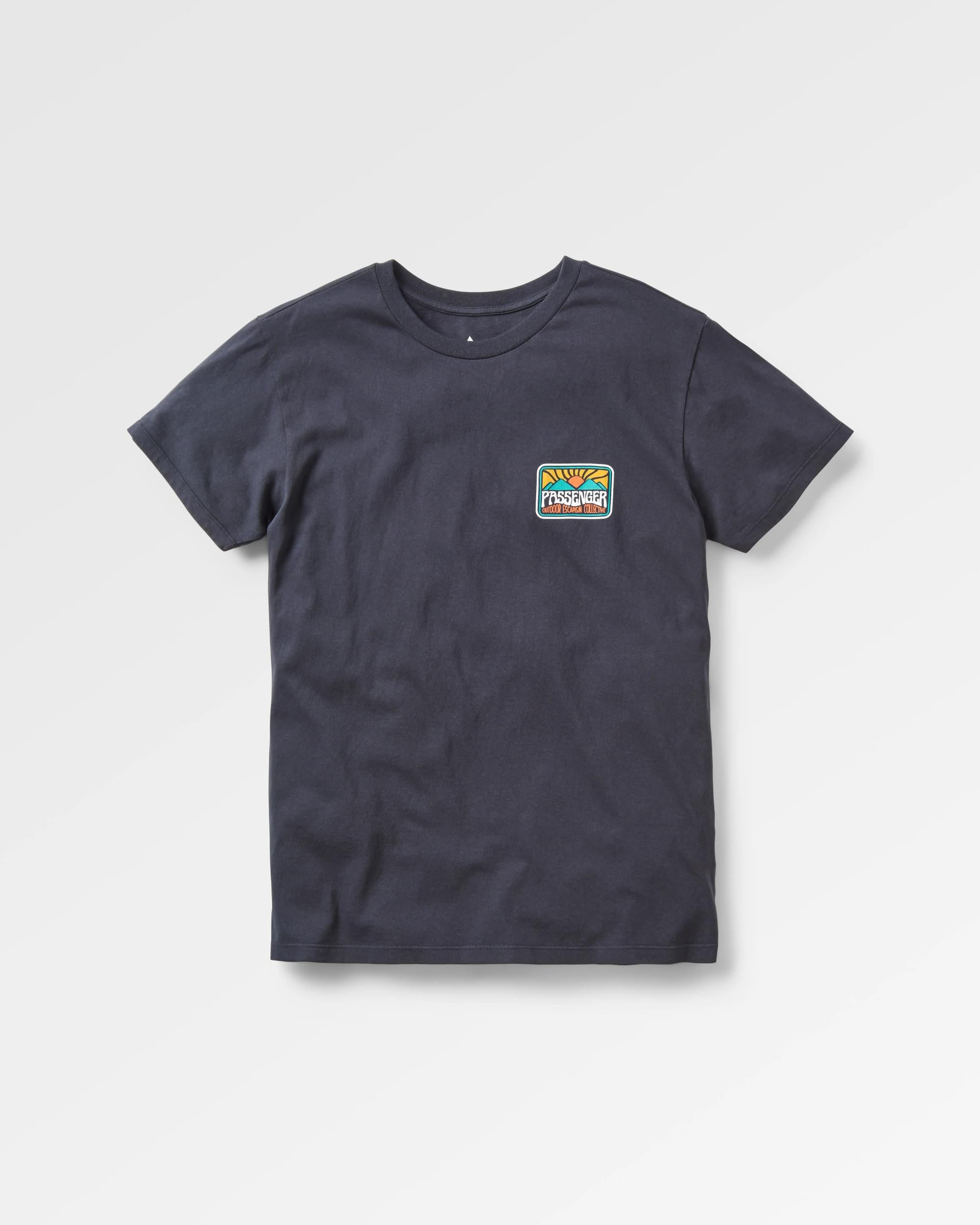 Golden Hour Recycled Cotton T-Shirt - Black - Flatlay