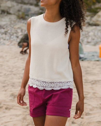 Vintage Organic Knitted Vest - Birch - Lifestyle