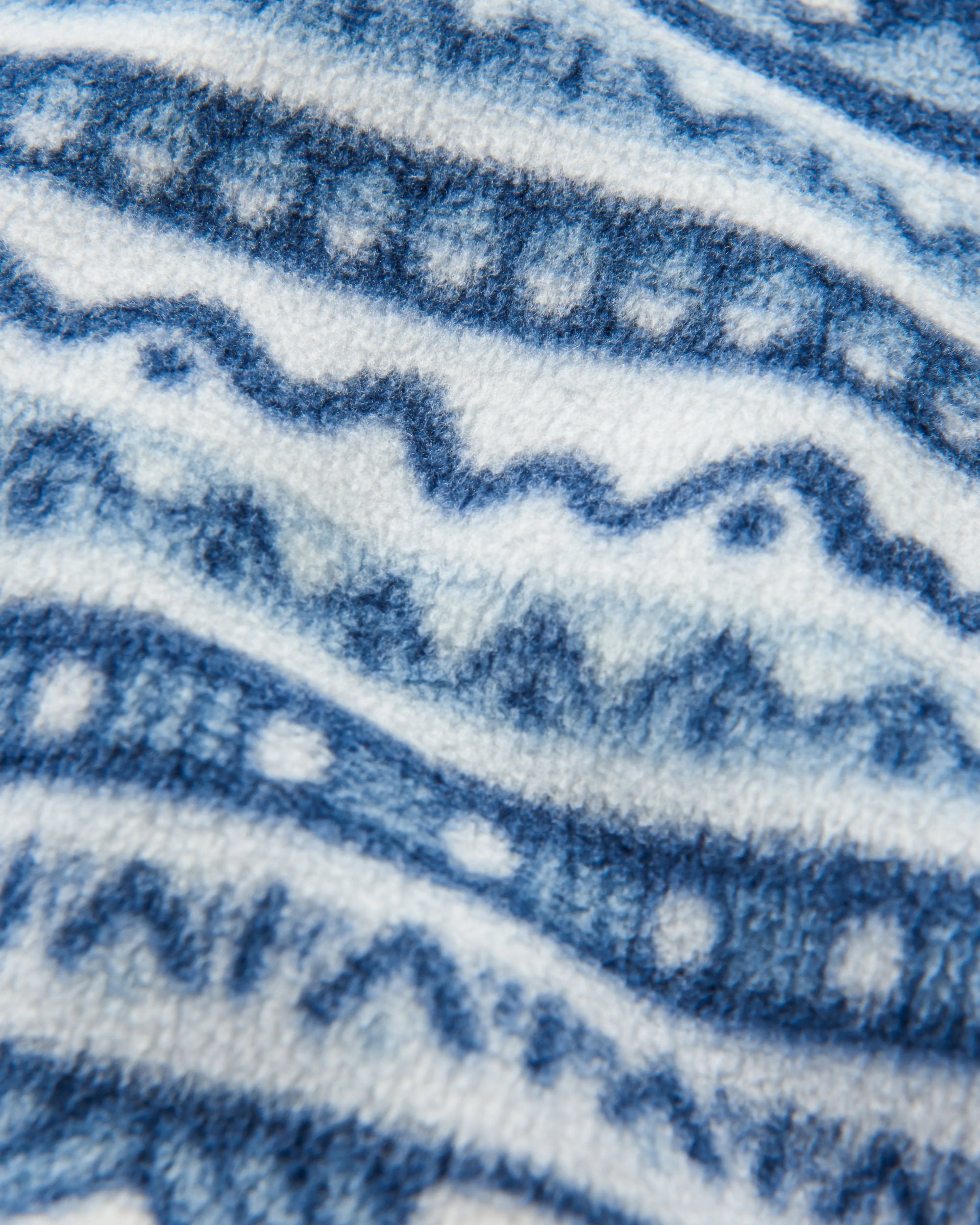 Ebb Recycled Polar Fleece - Mountain Geo Grey Blue - Flatlay