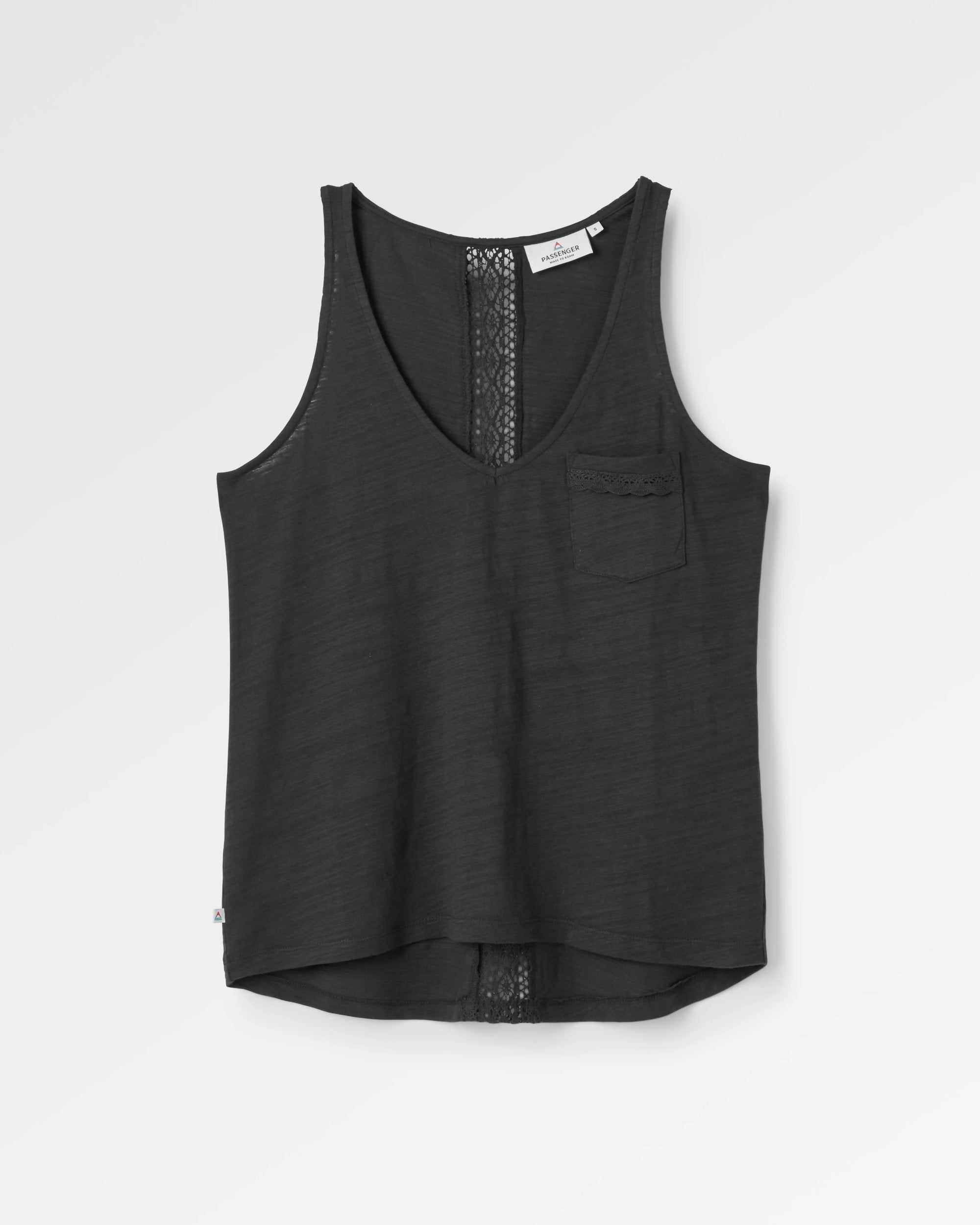 Rivergate Recycled Cotton Top - Black - Flatlay