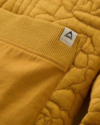 Seagrass Organic Cotton Quilted Cardigan - Dusty Ochre - Flatlay