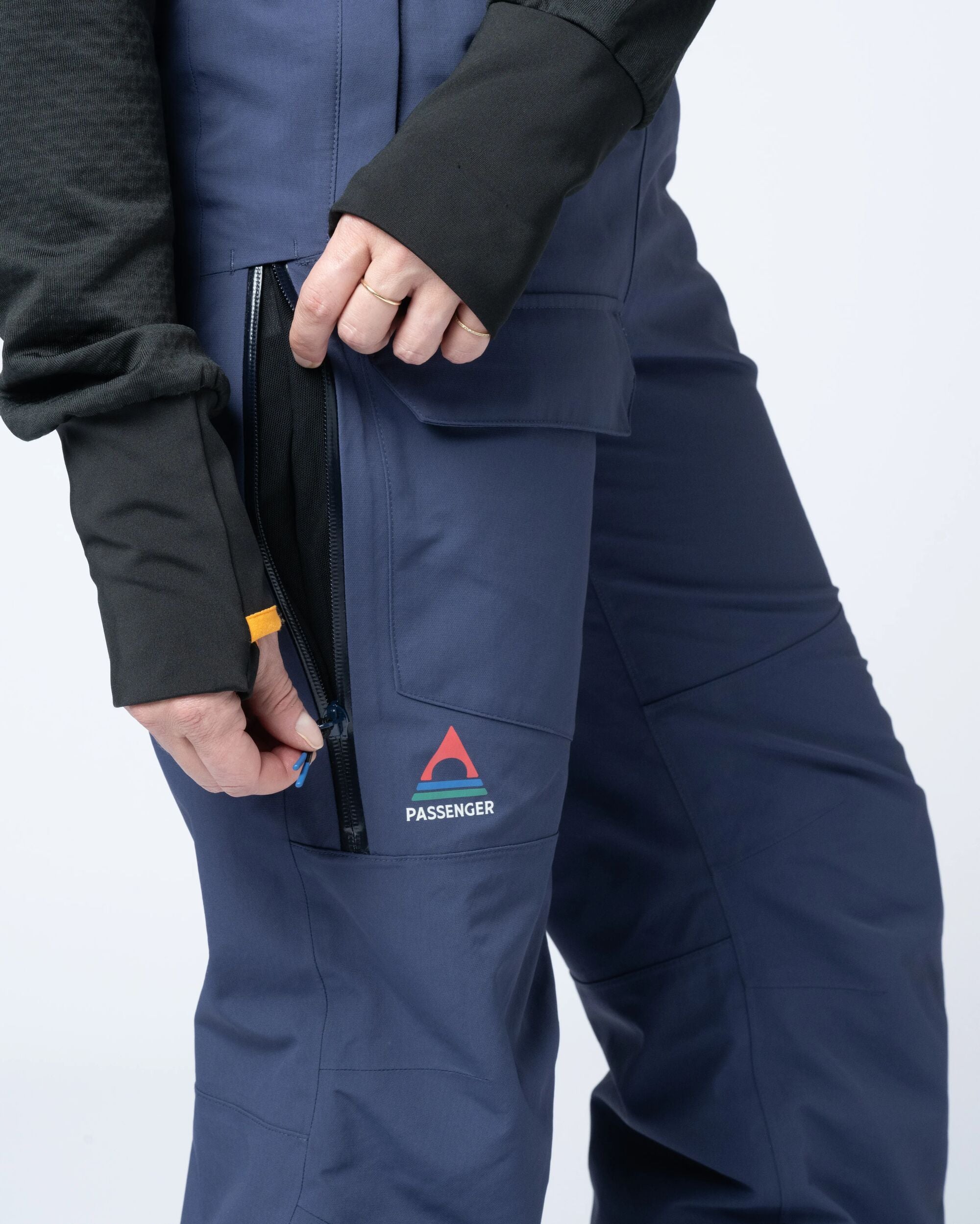 Snowscape Women's Recycled Bibpant - Rich Navy - Flatlay