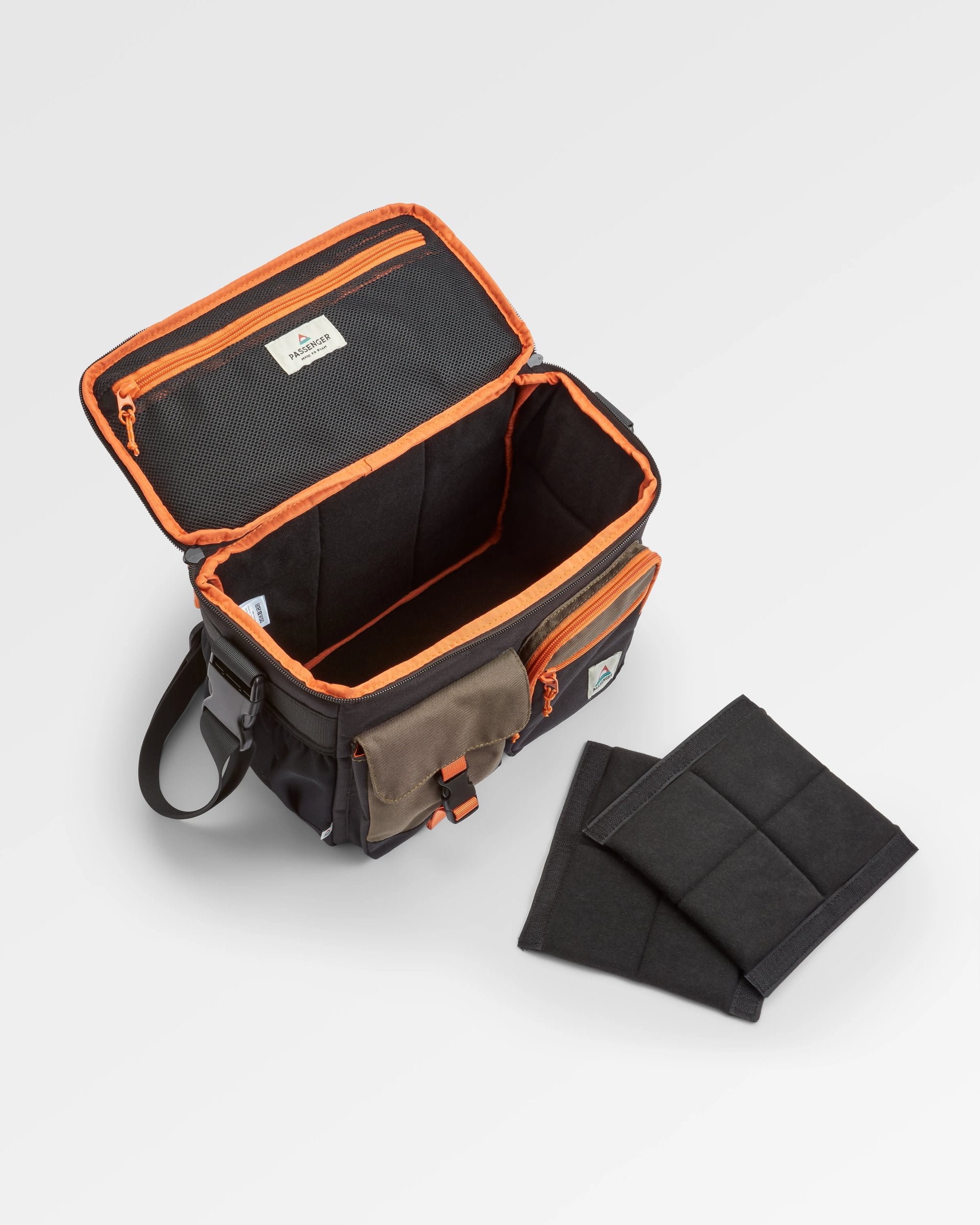 Boondocker Recycled Camera Bag - True Black/ Khaki - Flatlay