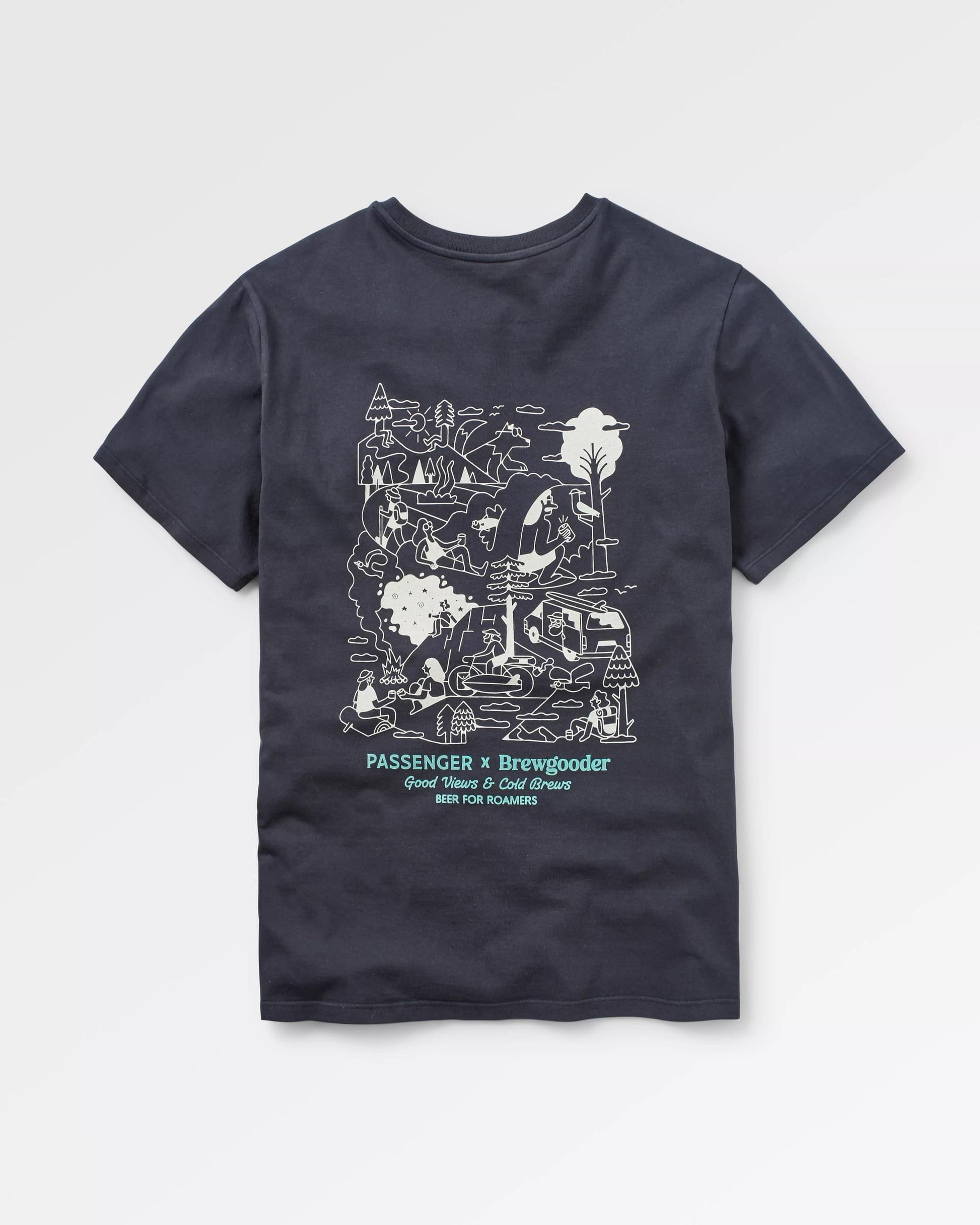 Brews & Views T-Shirt Passenger X Brewgooder - Black - Flatlay