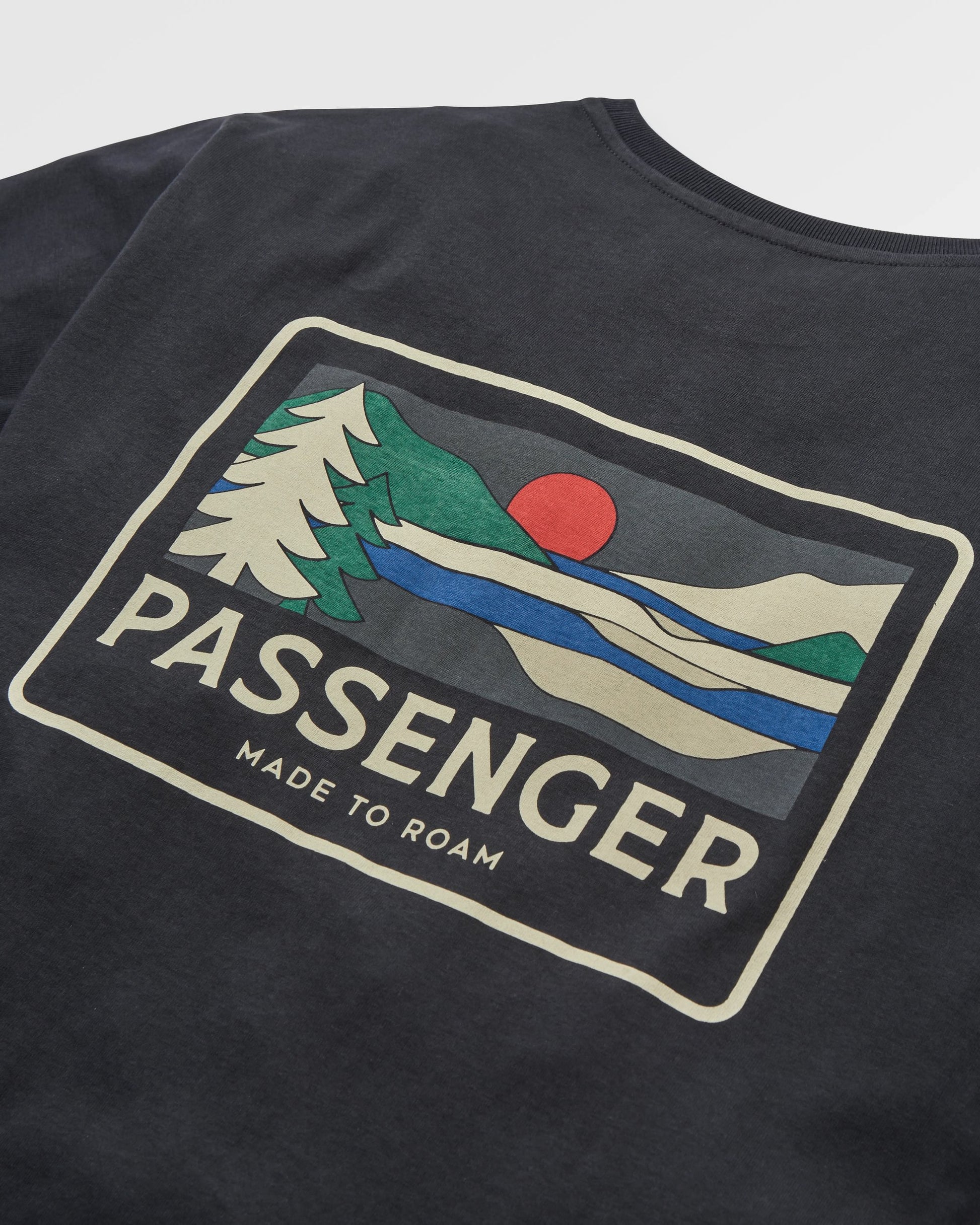 Roamer Men's Recycled Cotton T-Shirt - Black - Flatlay
