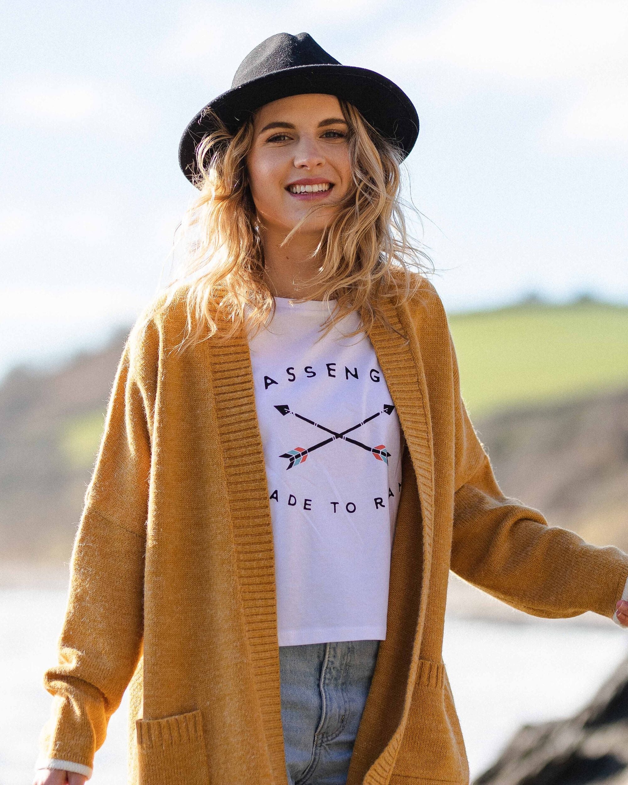 West Coast Recycled Knitted Cardigan - Sunset Yellow Marl - Lifestyle