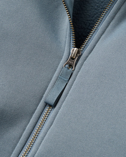 Campout Full Zip Fleece Hoodie - Stormy Blue - Flatlay