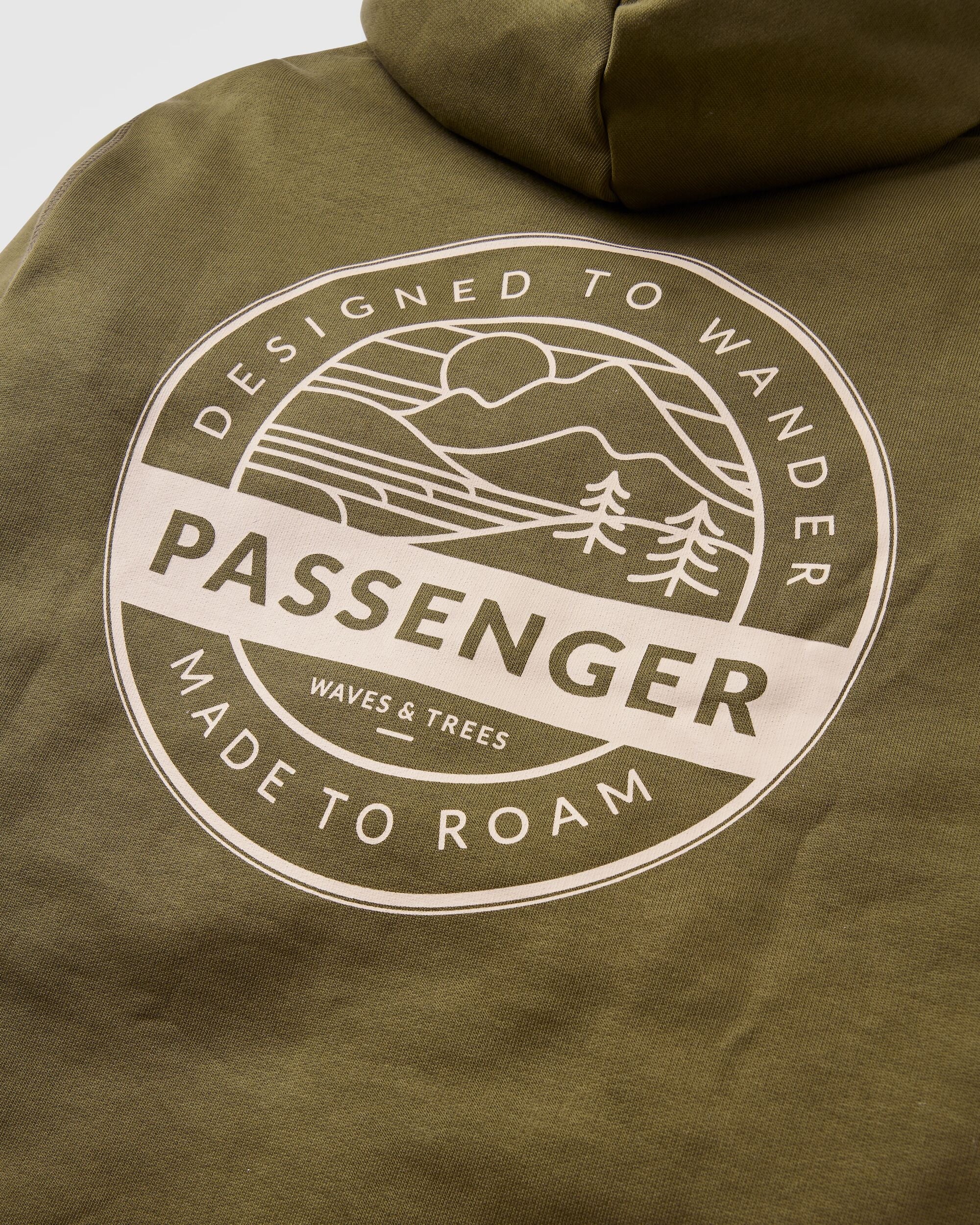 Odyssey Organic Cotton Hoodie - Dark Olive - Flatlay