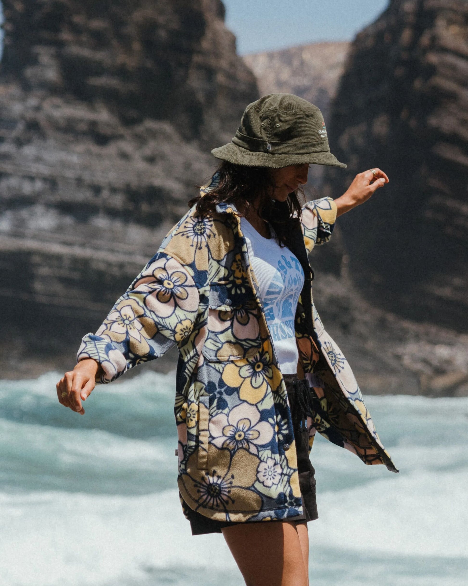 Forest Recycled Cord Bucket Hat - Khaki - Lifestyle - Female