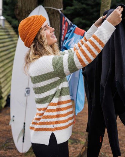 Ramble Recycled Knitted Jumper - Off White - Lifestyle