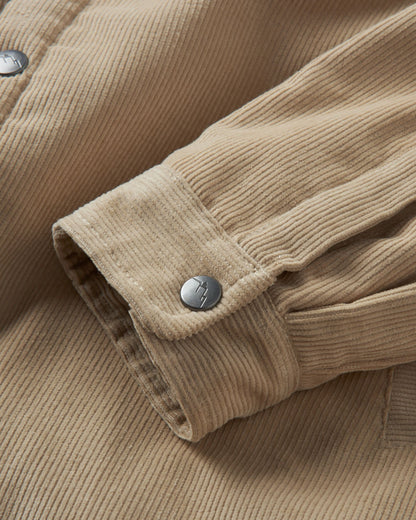 Kodiak Sherpa Lined Cord Overshirt - Stone - Flatlay