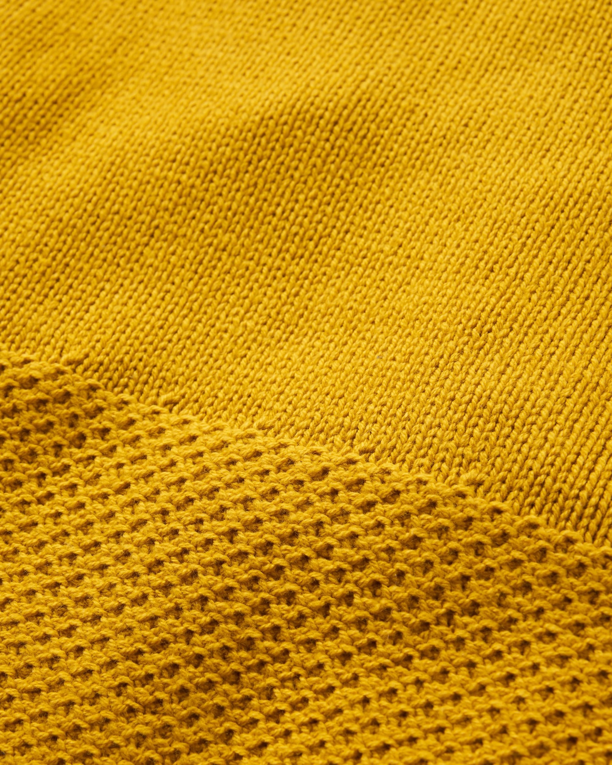Cove Organic Cotton Knitted Jumper - Heritage Yellow - Flatlay