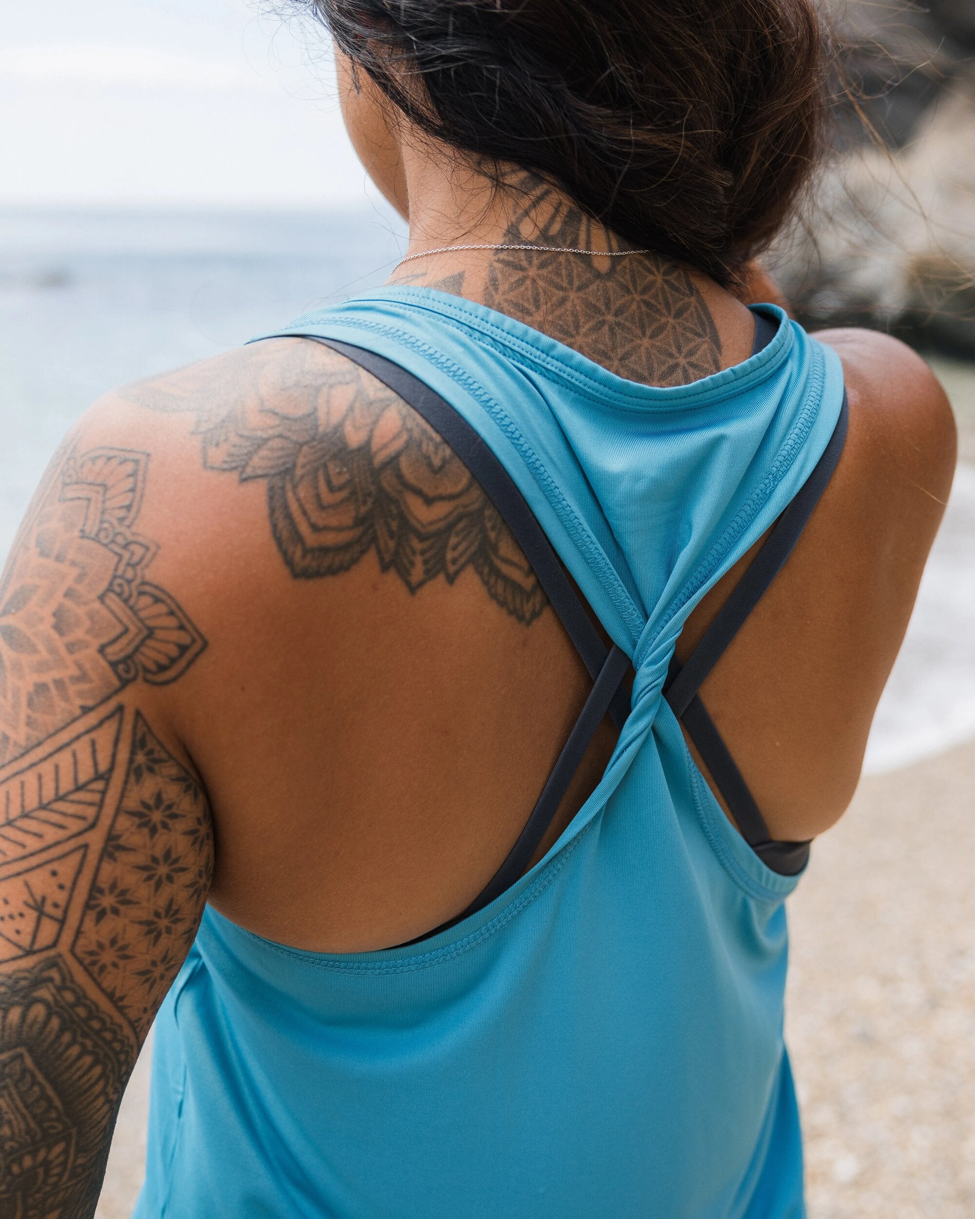 Twist Recycled Active Vest - Blue Pool - Lifestyle