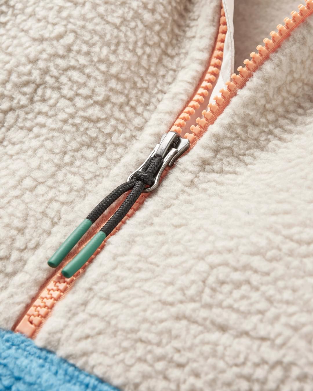 Maine 1/2 Zip Recycled Sherpa Fleece - Atlantic Blue - Flatlay