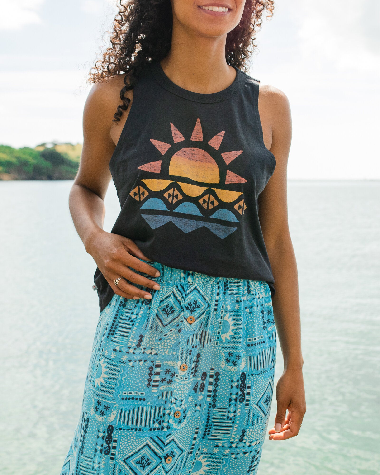 Sunray Recycled Cotton Vest - Black - Lifestyle