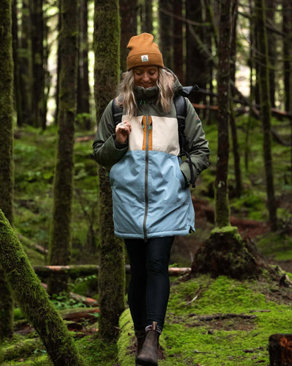 Lumi Colour Block Parka - Faded Denim - Lifestyle